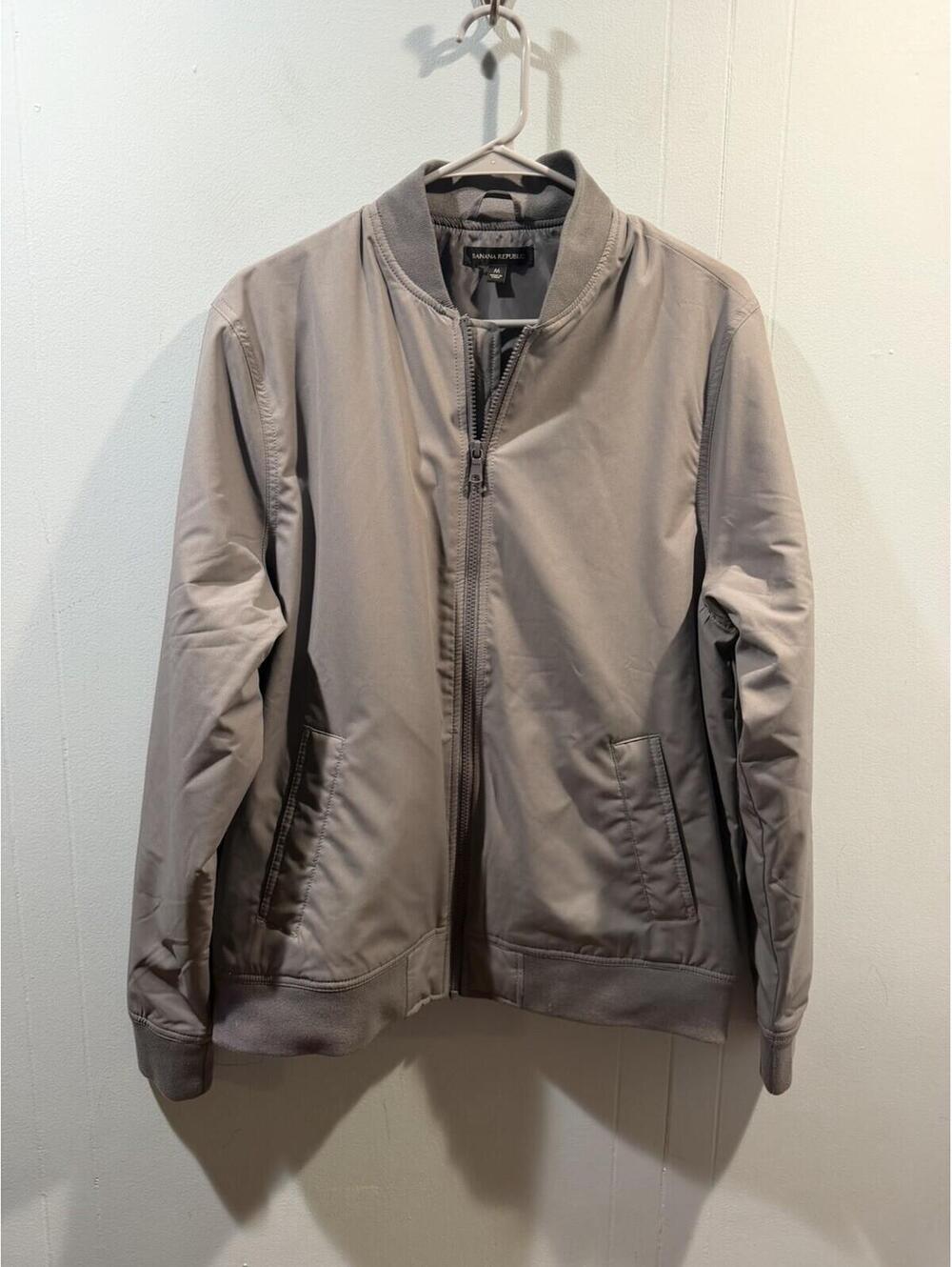 Mens Banana Republic Bomber Jacket Size Medium Gray